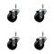 Service Caster 3'' Phenolic Wheel Swivel 7/16'' Grip Ring Stem Caster Set, 4PK SCC-GR20S314-PHR-716138-4 - alternate 1